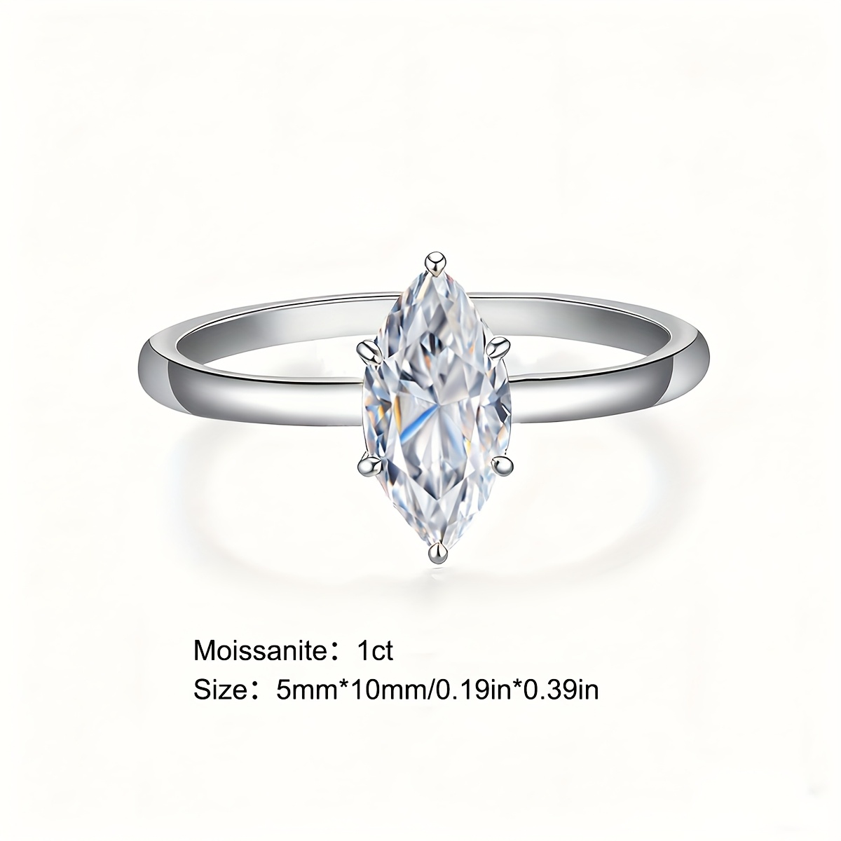 Women's 1Ct Marquise Moissanite Luxury Engagement Ring